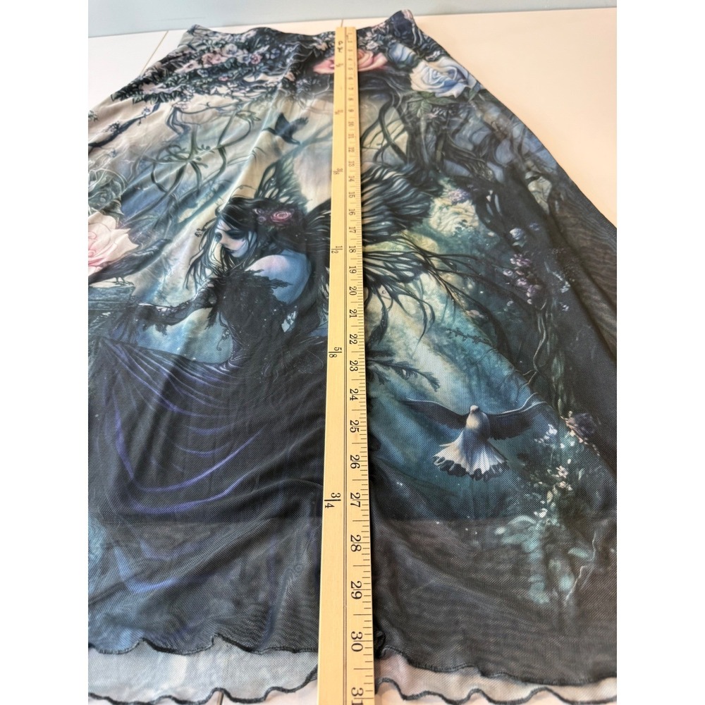 Cosmic Aura Fairy Mesh Maxi Skirt Womens S Whimsigoth Rose Fantasy Dark Romance - Picture 6 of 6